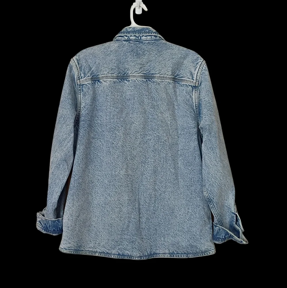 Zara Relaxed Fit Button Up Jean Jacket | Size L - Picture 5 of 6